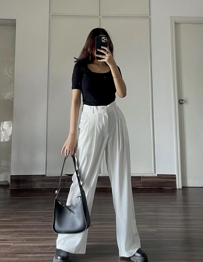 High waisted wide leg