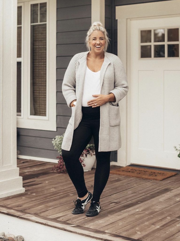 Leggings and oversized sweaters 