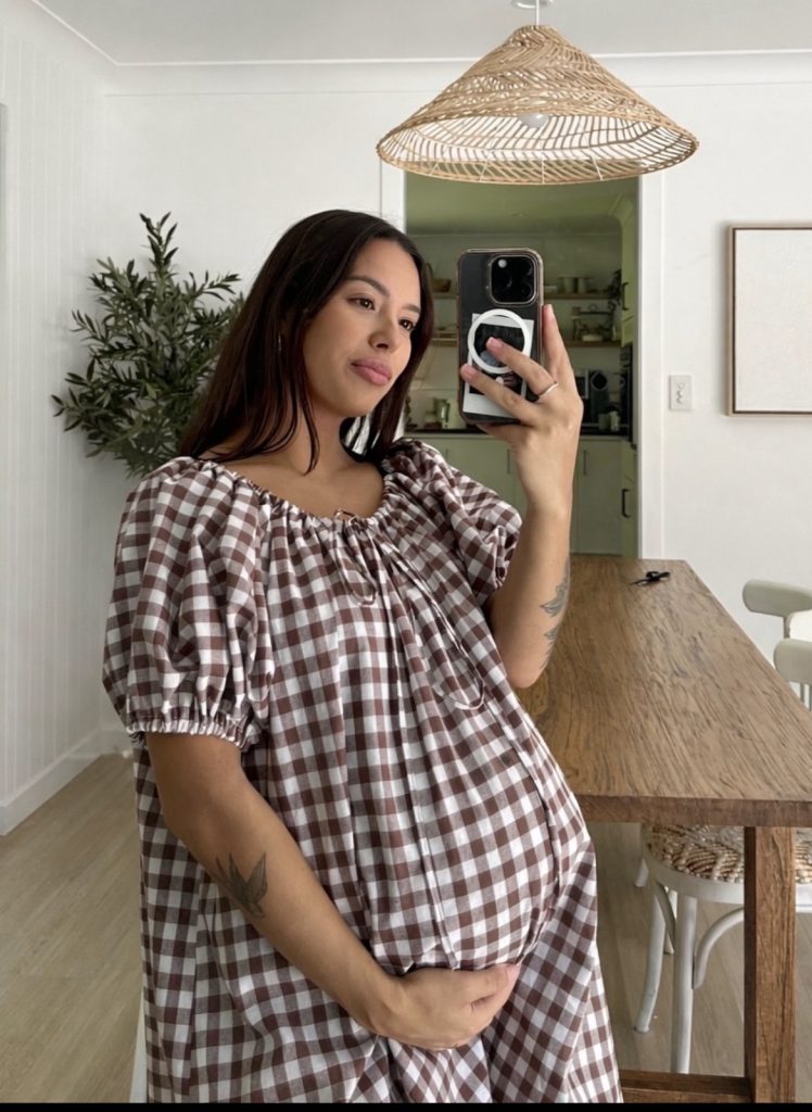 Button down shirt dress for antenatal 