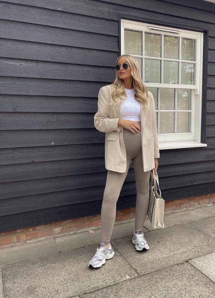 Leggings + Long Tunic Top + Blazer