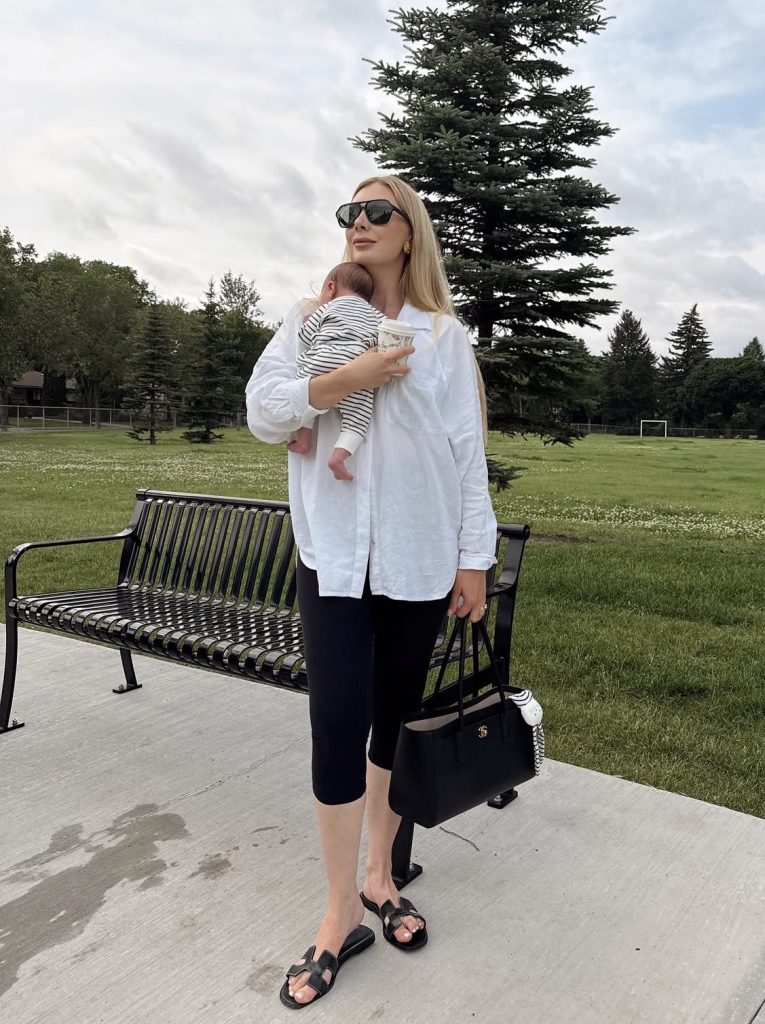 Nursing friendly button down shirt 