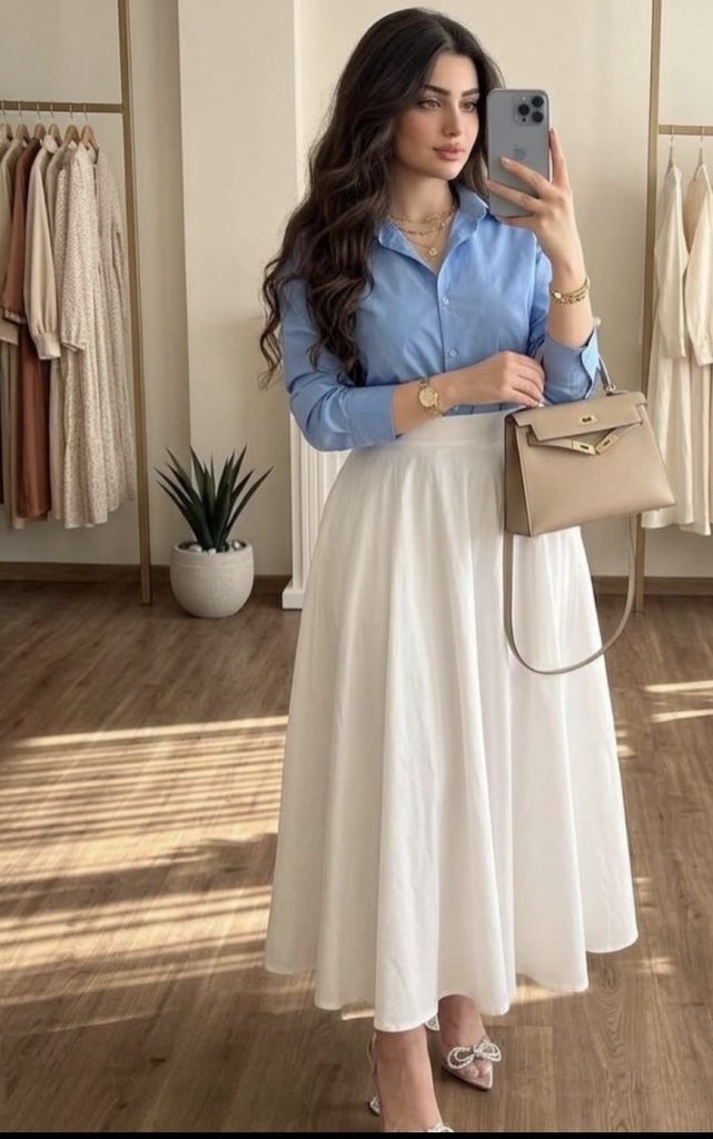 Maxi skirt with button down top 