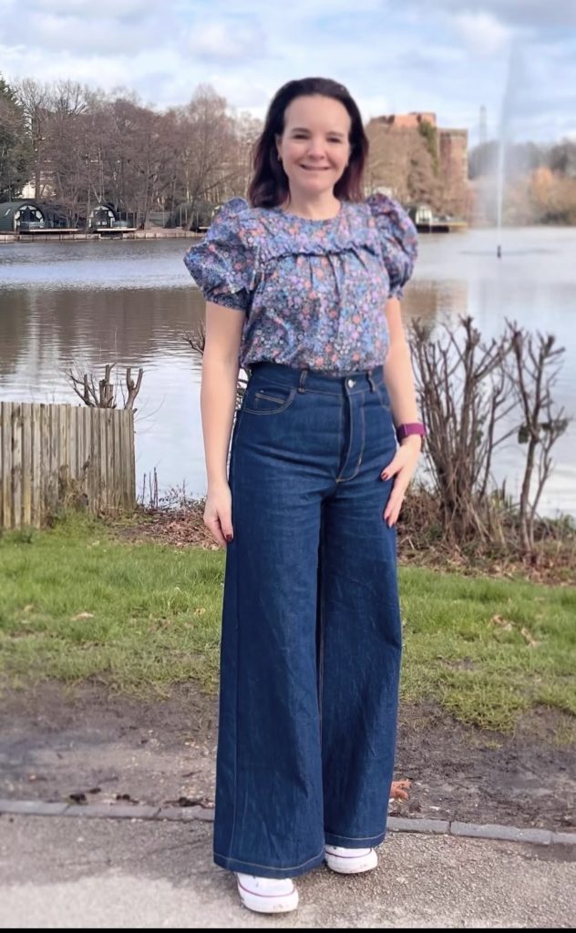 High-Waisted Straight Leg Drawstring Jeans