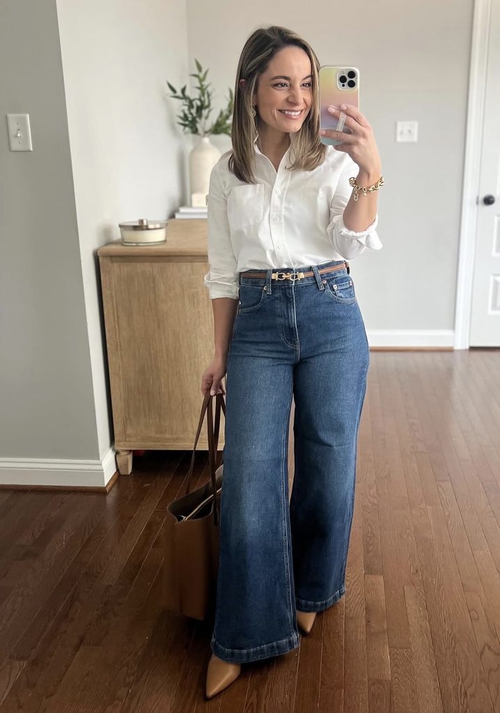 Petite high-waisted outfit 