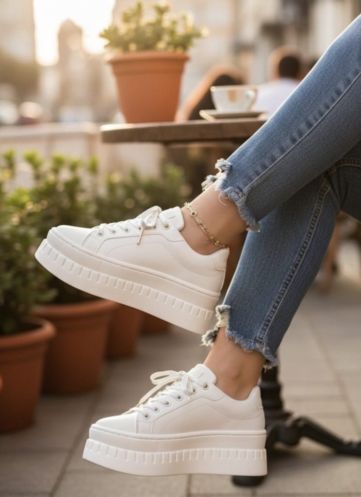 Comfortable white sneakers