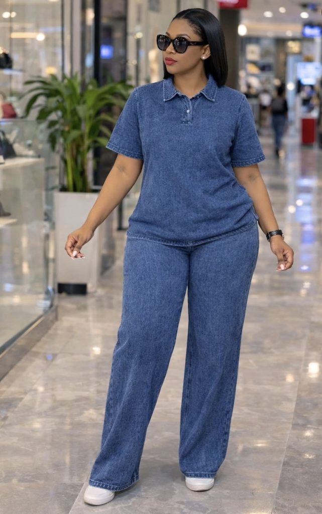 Denim on denim dress 