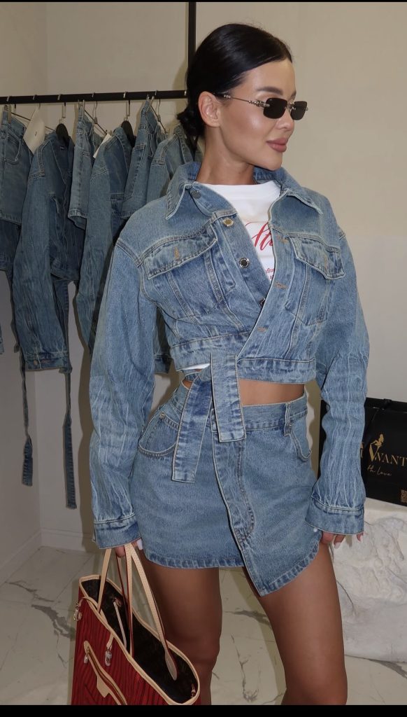 Denim Skirt with a Matching Denim Jacket