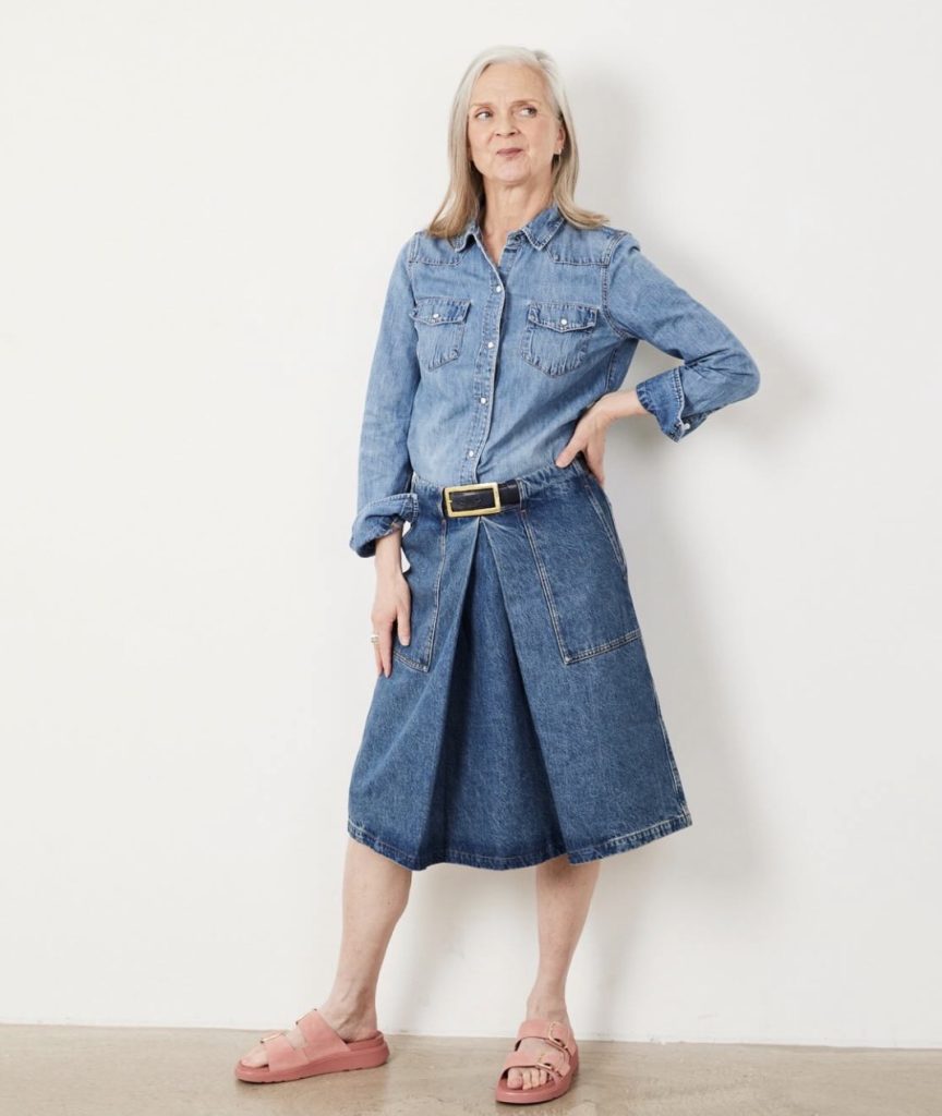 Denim skirt on Denim jacket