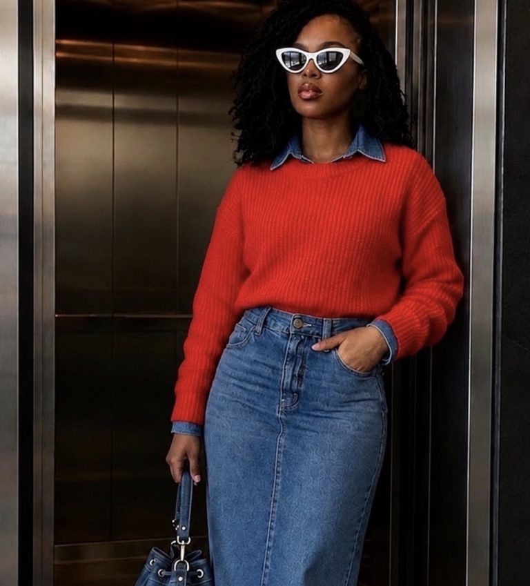 8 Glam Denim Skirt Outfit Ideas Every Black Woman Will Like