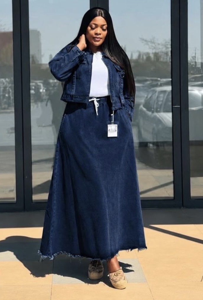 Denim Skirt with a Denim Jacket
