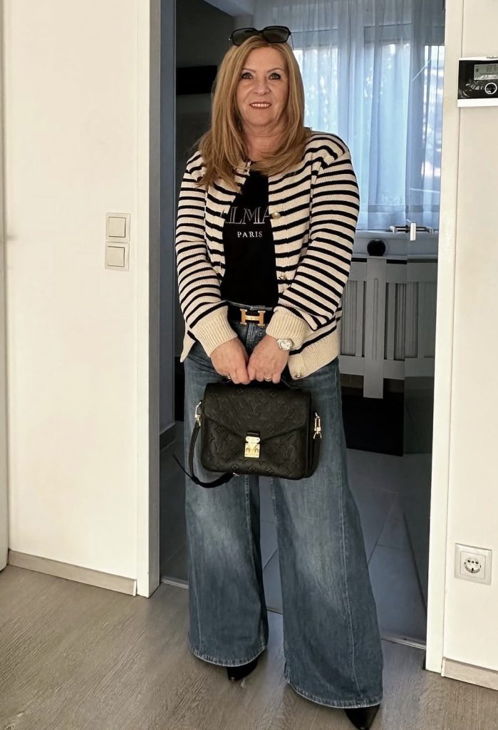 Wide-Leg Jeans + Tucked-In Tank + Long Necklace
