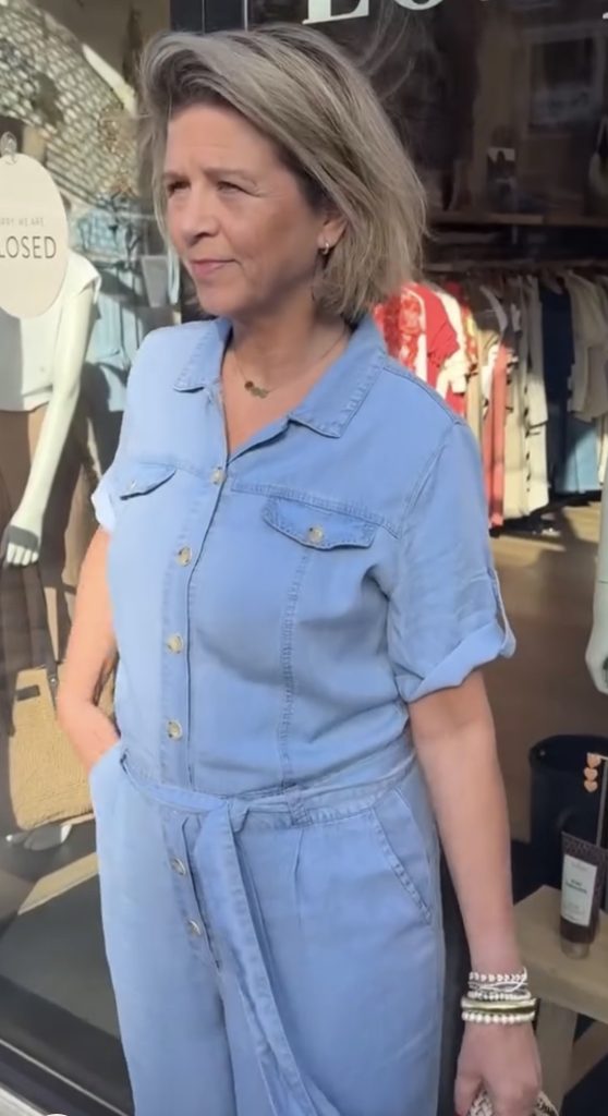 Denim Jumpsuit with Sneakers 