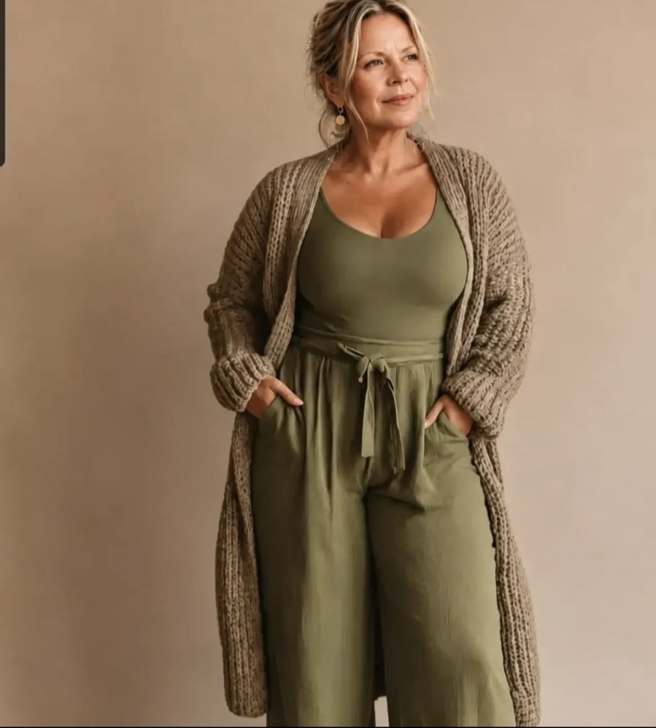 Jumpsuit with a Duster Cardigan 