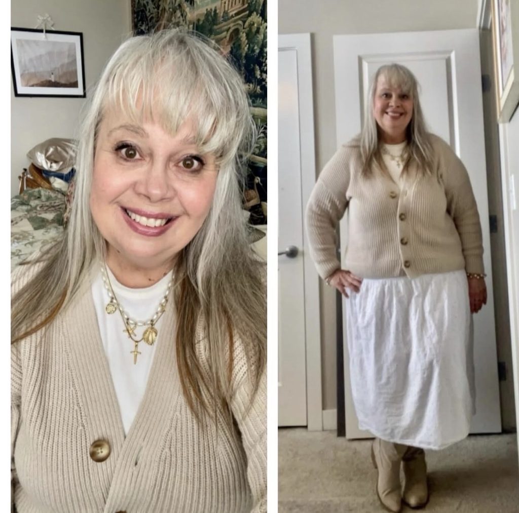 Cardigan and Midi Skirt Combo