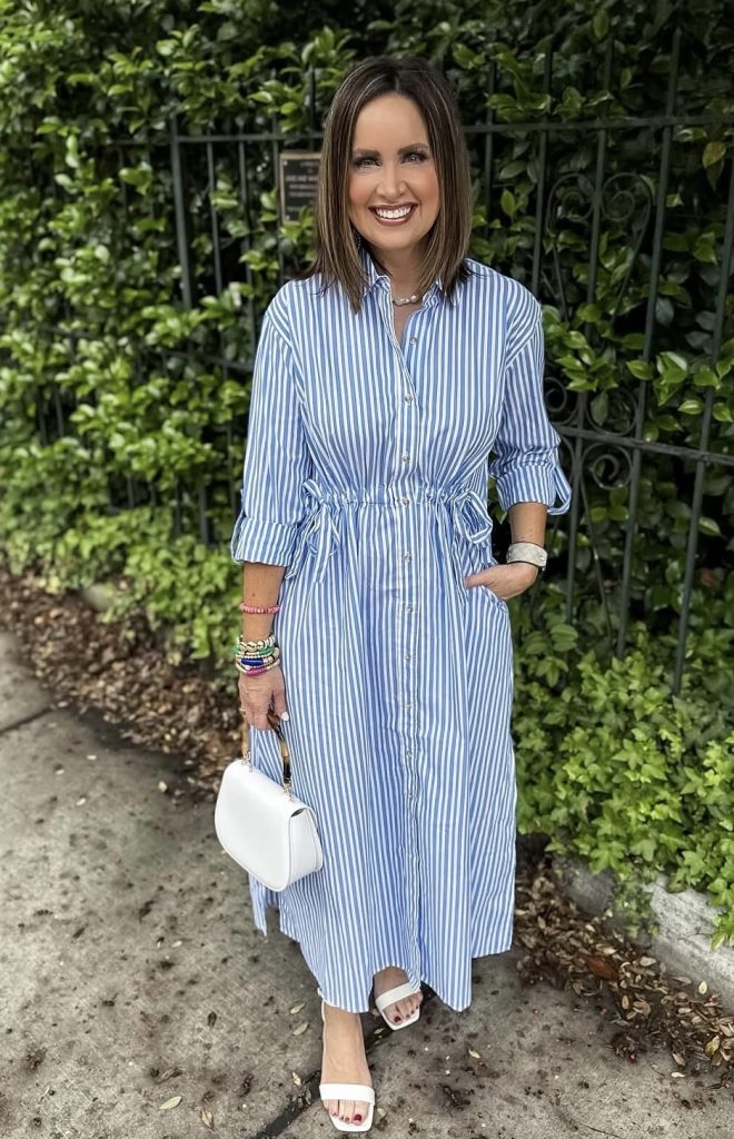 Button-Front Shirt Dress Maxi