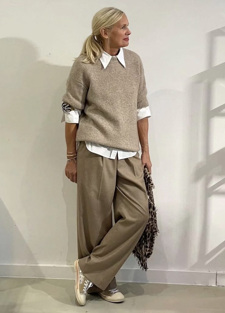 Cashmere Sweater and Tailored Trousers Combo