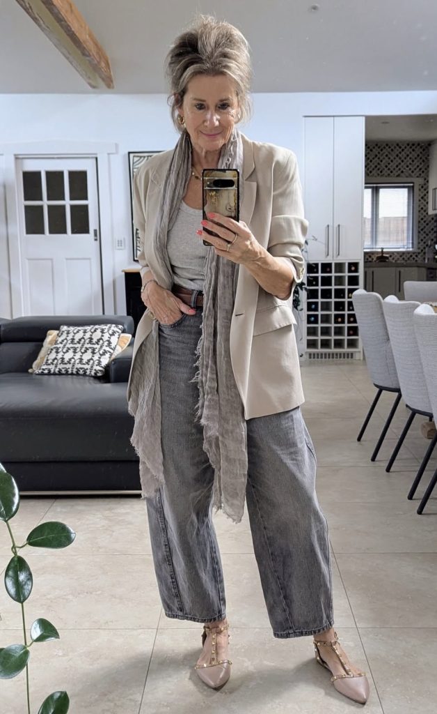 Boyfriend Jeans with a Fitted Blazer