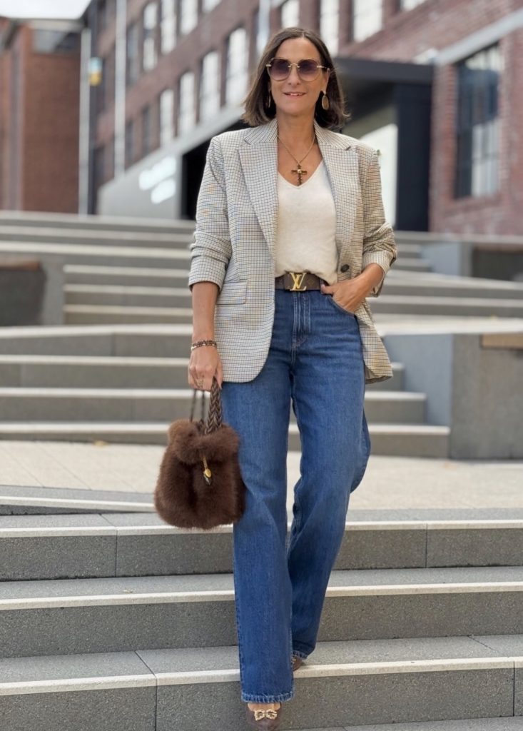 Wide-Leg Jeans + Fitted Blazer