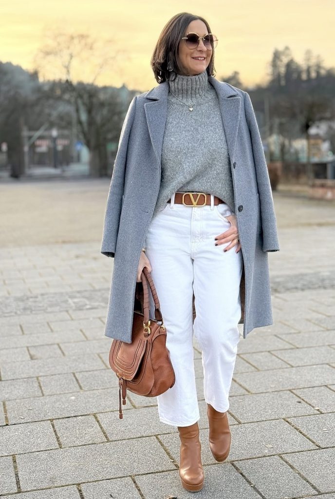 Cool Weather Layer-Up: Jeans, a Turtleneck, and a Blazer
