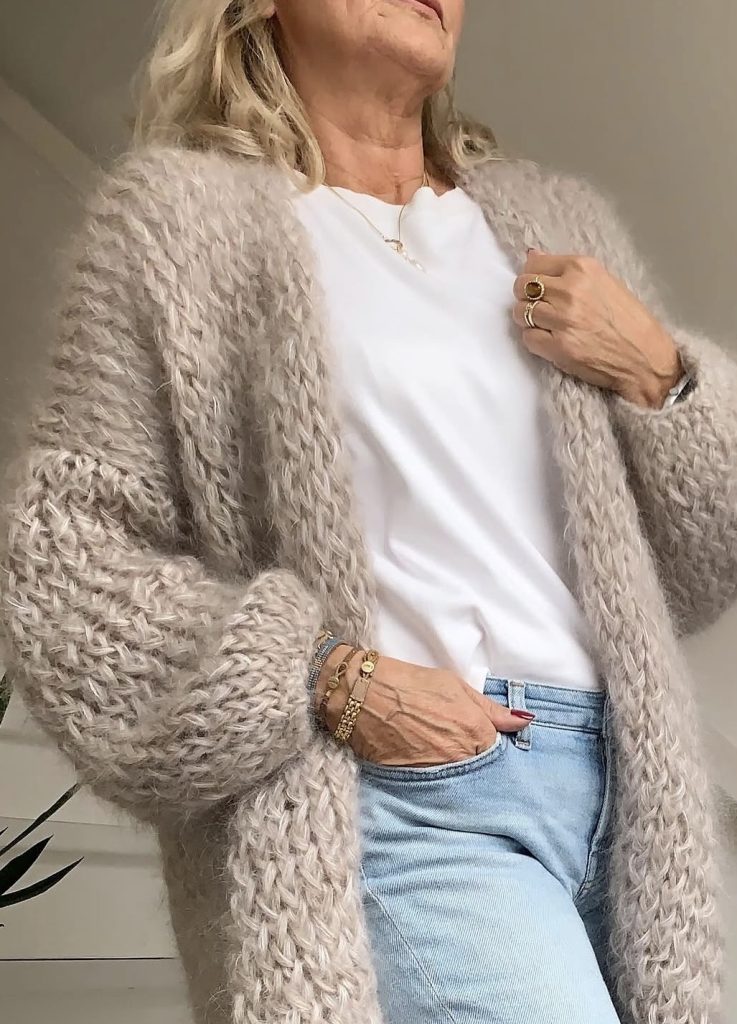 Long Cardigan Over a Turtleneck