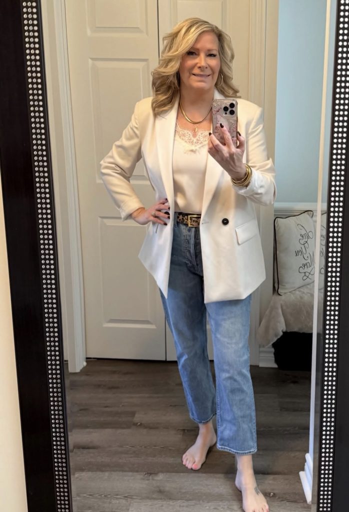 Wide-Leg Trousers with a Fitted Top and Blazer