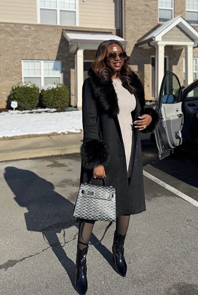 Oversized Cardigan Over a Slip Dress