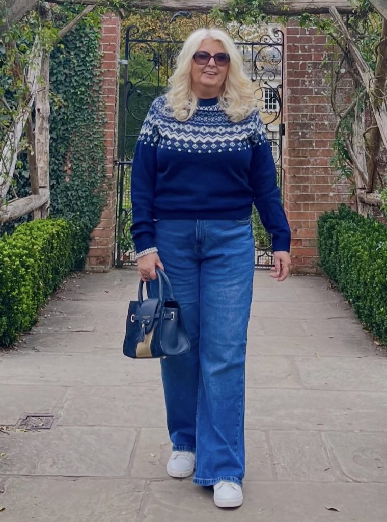 Chunky Sweater and Straight-Leg Jean Combo
