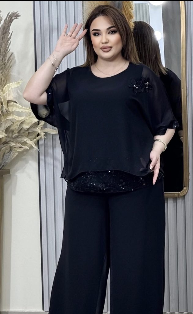 Sequin Top with Trousers