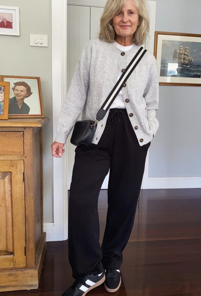 Cardigan, Tank Top, and Straight-Leg Pants