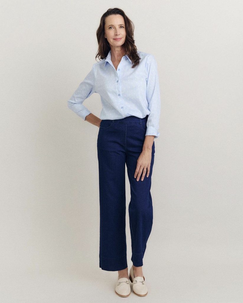 White Shirt With Wide-Leg Trousers